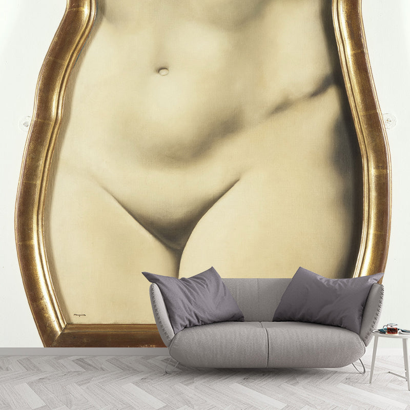 Rene The Representation Mural Decal Surreal Stain-Resistant Bedroom Wall Art, Custom-Made Brown Clearhalo 'Wall Decor' 'Wall Mural' 1273643