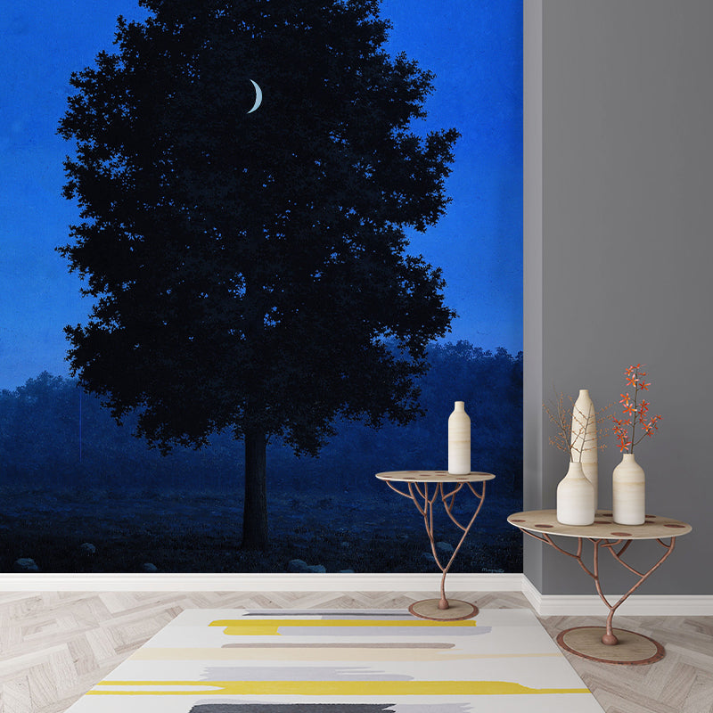Waterproof Crescent in Tree Murals Decal Surreal Non-Woven Wall Art, Made to Measure Clearhalo 'Wall Decor' 'Wall Mural' 1273663