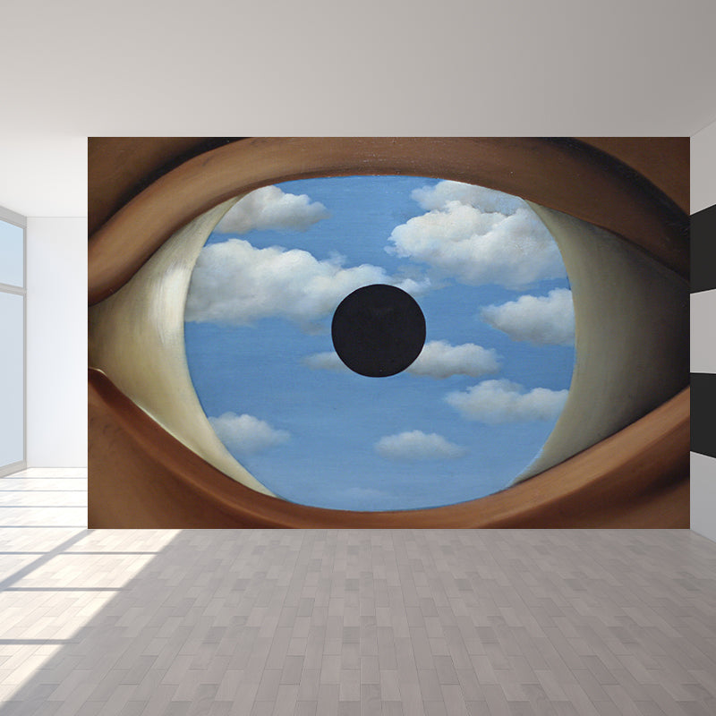 Blue-Brown Surrealism Mural Decal Full-Size Eye in the Sky Wall Covering for Living Room Clearhalo 'Wall Decor' 'Wall Mural' 1273726