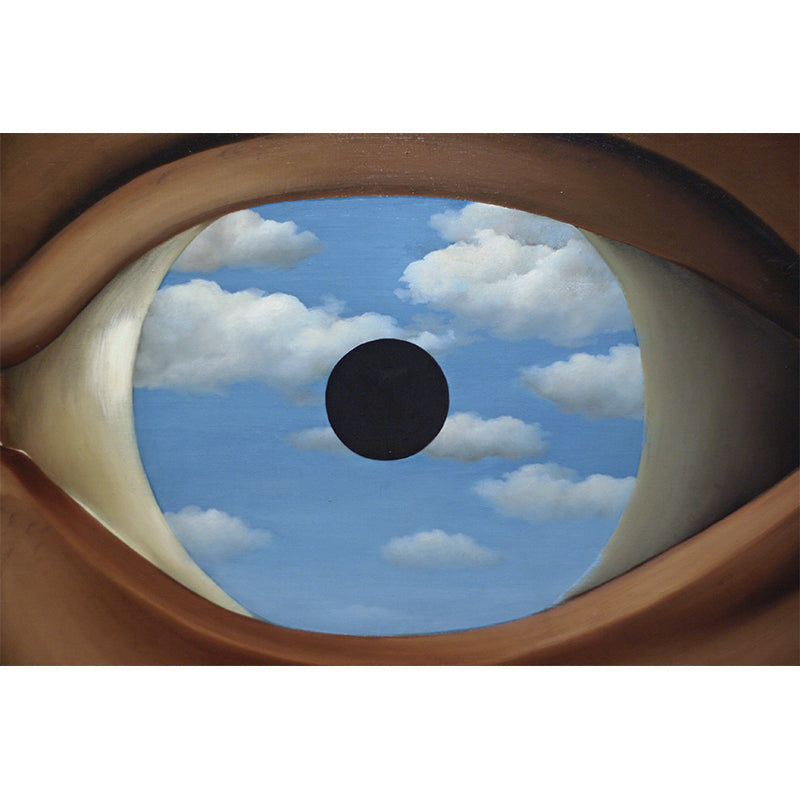 Blue-Brown Surrealism Mural Decal Full-Size Eye in the Sky Wall Covering for Living Room Clearhalo 'Wall Decor' 'Wall Mural' 1273727