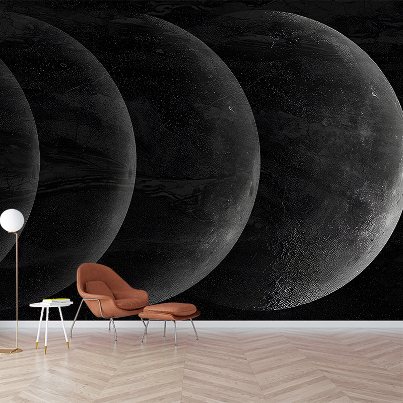 Photography Moon Eclipse Wall Murals Large Size Wall Covering for Bedroom Decoration Clearhalo 'Wall Decor' 'Wall Mural' 1273844