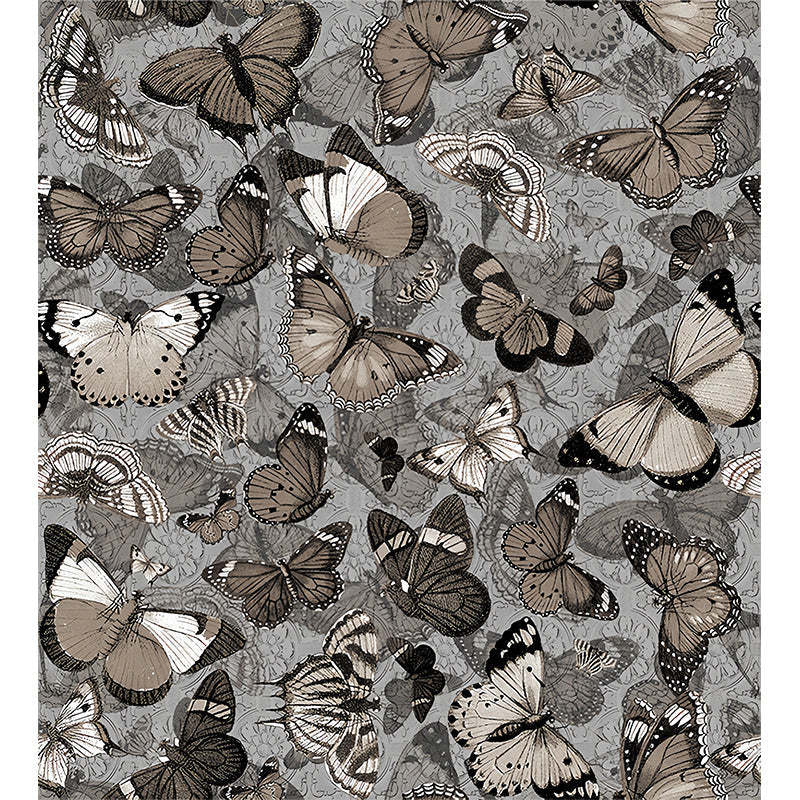 Dark Color Butterflies Mural Wallpaper Moisture Resistant Wall Decor for Living Room Clearhalo 'Wall Decor' 'Wall Mural' 1274478