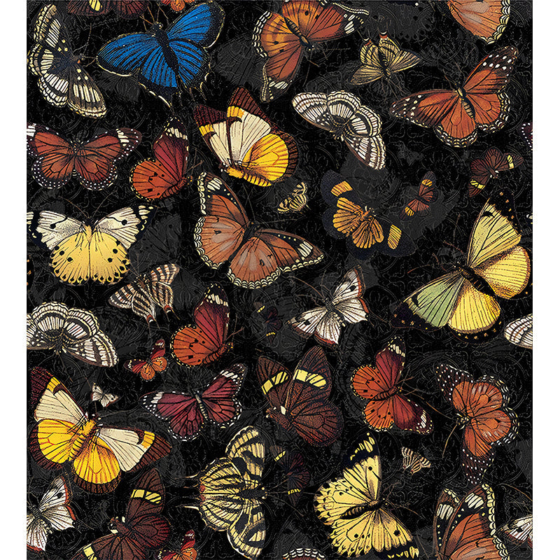 Dark Color Butterflies Mural Wallpaper Moisture Resistant Wall Decor for Living Room Clearhalo 'Wall Decor' 'Wall Mural' 1274483