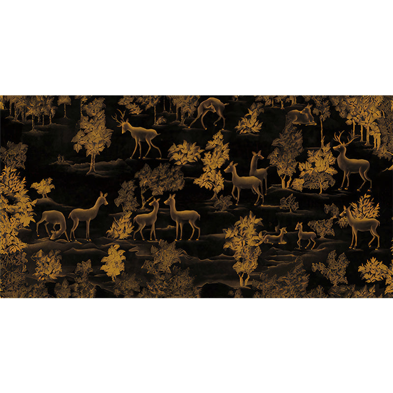 Non-Woven Stain Resistant Murals Antique Deer Patterned Wall Decor for Living Room Clearhalo 'Wall Decor' 'Wall Mural' 1274513