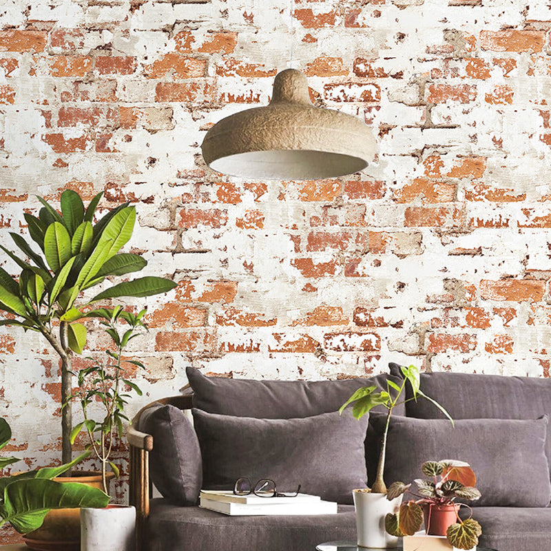 Construction Fade Brick Wallpaper Roll Industrial Non-Woven Wall Art in Light Color Light Brown Clearhalo 'Industrial wall decor' 'Industrial' 'Wallpaper' Wall Decor' 1274631