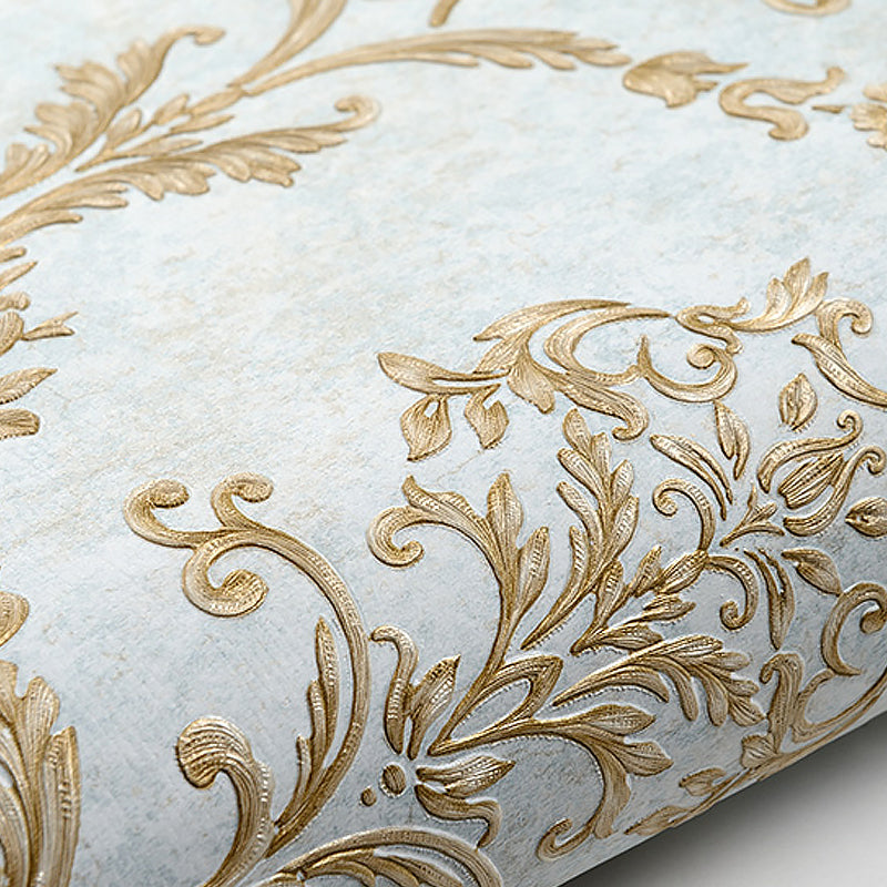 Embossed Soft Color Wallpaper Vintage Style Jacquard Wall Art for Bedroom, 33' L x 20.5