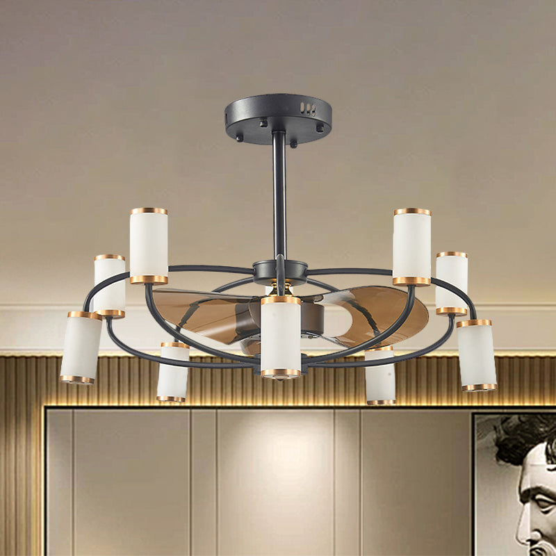 Acrylic Tubular Pendant Fan Lamp Modernism 35.5