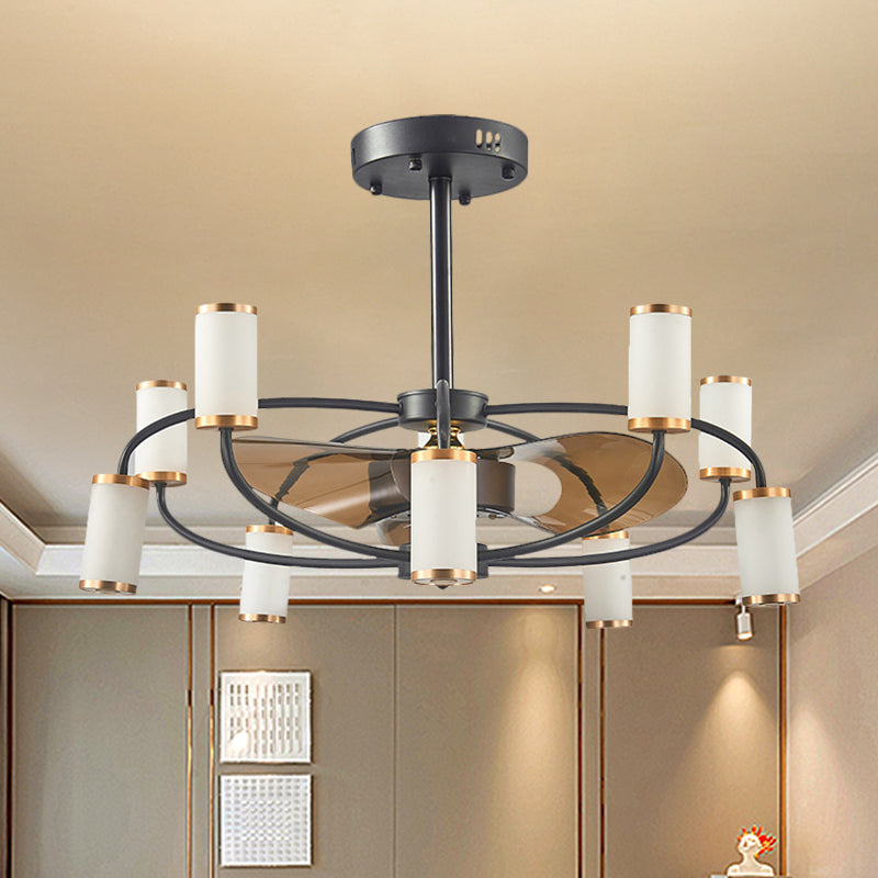 Acrylic Tubular Pendant Fan Lamp Modernism 35.5