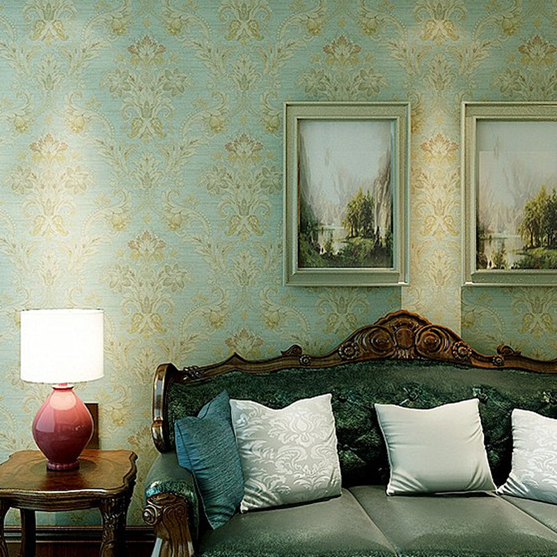 Paper Light-Color Wallpaper Antique Style Jacquard Wall Covering, 33' L x 20.5