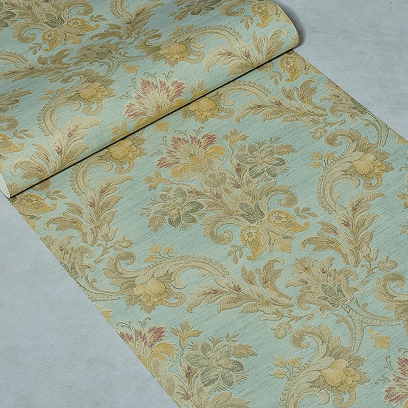 Paper Light-Color Wallpaper Antique Style Jacquard Wall Covering, 33' L x 20.5