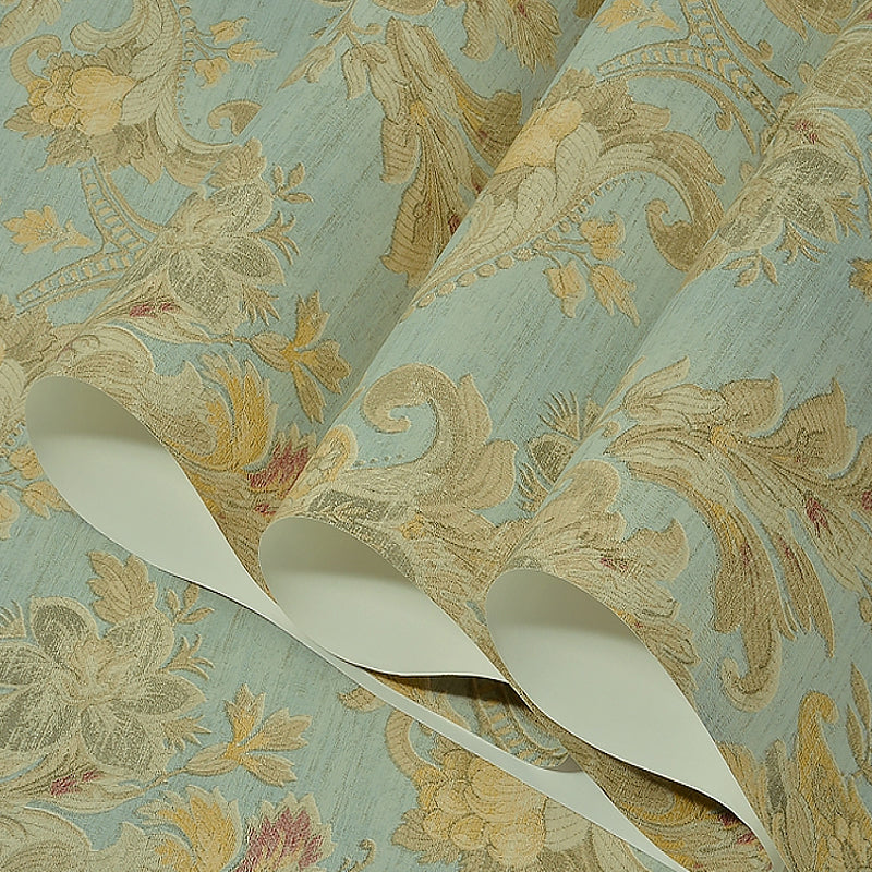 Paper Light-Color Wallpaper Antique Style Jacquard Wall Covering, 33' L x 20.5