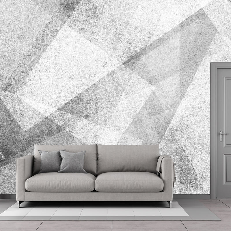 Geometric Sketch Wall Covering Murals Minimalist Non-Woven Cloth Wall Decor in Grey Clearhalo 'Wall Decor' 'Wall Mural' 1284868