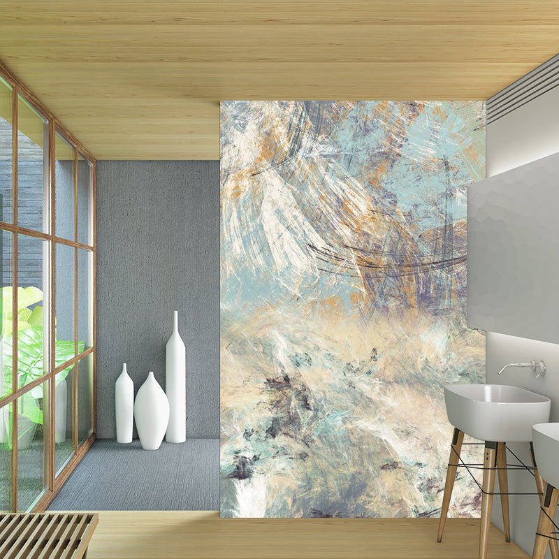 Smooth Whole Blue-Brown Mural Modern Art Abstract Wall Decoration, Optional Size Blue-Brown Clearhalo 'Wall Decor' 'Wall Mural' 1285049