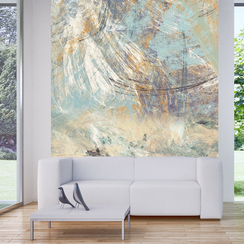 Smooth Whole Blue-Brown Mural Modern Art Abstract Wall Decoration, Optional Size Clearhalo 'Wall Decor' 'Wall Mural' 1285050