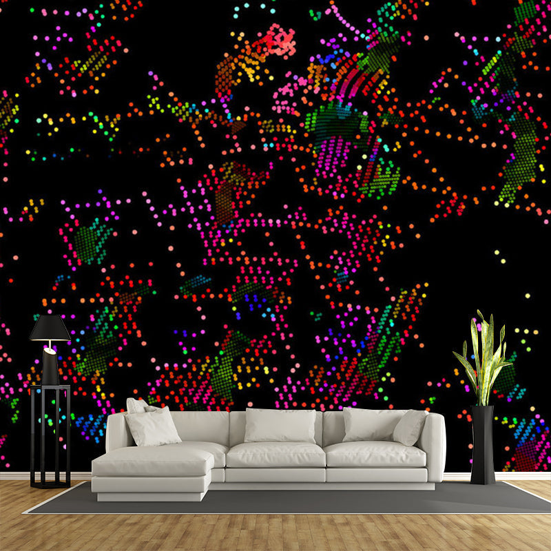 Novelty Dots Pattern Mural Wallpaper Black-Red Abstract Wall Covering for Decoration Clearhalo 'Wall Decor' 'Wall Mural' 1285095