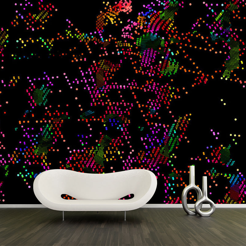 Novelty Dots Pattern Mural Wallpaper Black-Red Abstract Wall Covering for Decoration Clearhalo 'Wall Decor' 'Wall Mural' 1285096