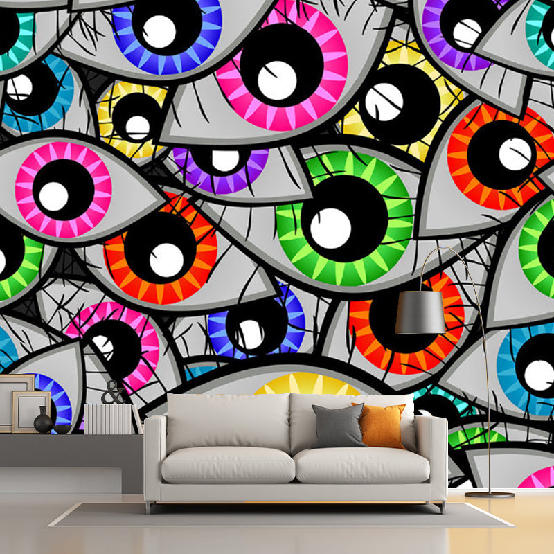 Novelty Eyes Painting Wall Mural Multicolored Waterproofing Wall Art for Home Decor Clearhalo 'Wall Decor' 'Wall Mural' 1285215