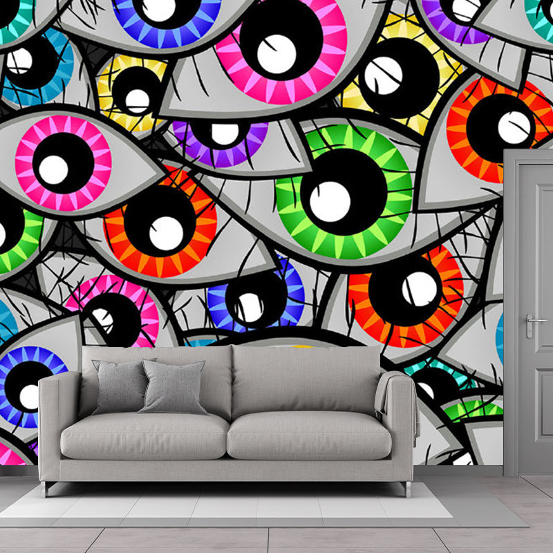 Novelty Eyes Painting Wall Mural Multicolored Waterproofing Wall Art for Home Decor Clearhalo 'Wall Decor' 'Wall Mural' 1285216