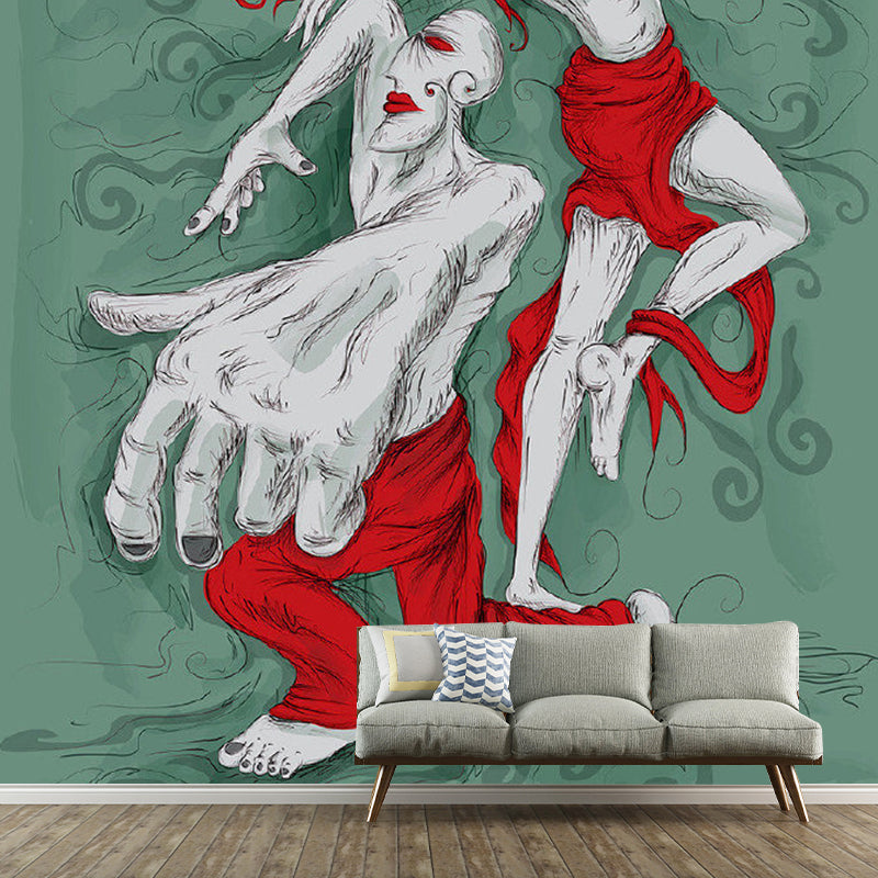 Cool Demon Mural Wallpaper for Bedroom Street Art Wall Decoration, Made to Measure Clearhalo 'Wall Decor' 'Wall Mural' 1285279