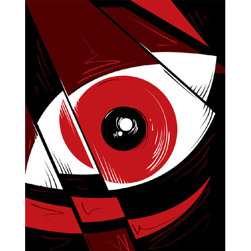 Eye Close-Up Art Wall Mural Decal Novelty Non-Woven Texture Wall Covering in Black-Red Clearhalo 'Wall Decor' 'Wall Mural' 1285285