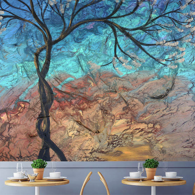 Leafless Tree Mural Wallpaper Modern Art Moisture Resistant Bedroom Wall Decor, Custom Size Clearhalo 'Wall Decor' 'Wall Mural' 1285453