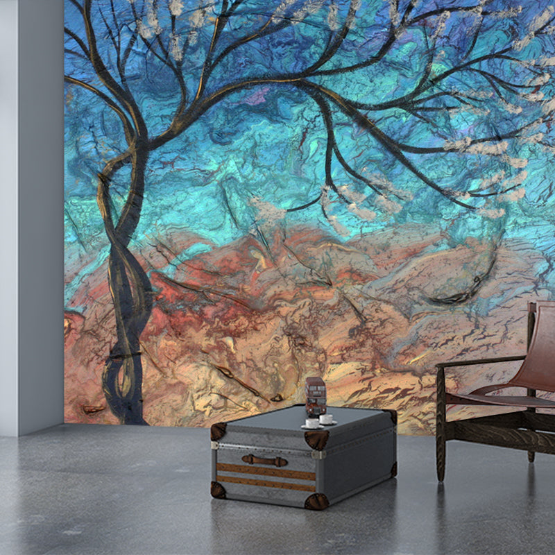 Leafless Tree Mural Wallpaper Modern Art Moisture Resistant Bedroom Wall Decor, Custom Size Clearhalo 'Wall Decor' 'Wall Mural' 1285454