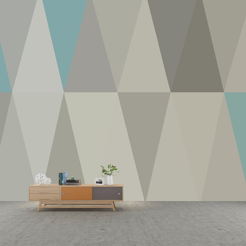 Illustration Rhombus Wall Mural Whole Wall Covering for Living Room, Made to Measure Clearhalo 'Wall Decor' 'Wall Mural' 1285484