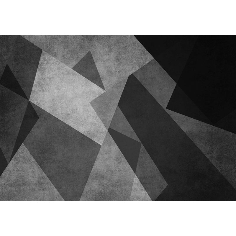 Black-Grey Modernist Mural Wallpaper Whole Geometric Pattern Wall Art for Bedroom Clearhalo 'Wall Decor' 'Wall Mural' 1285520