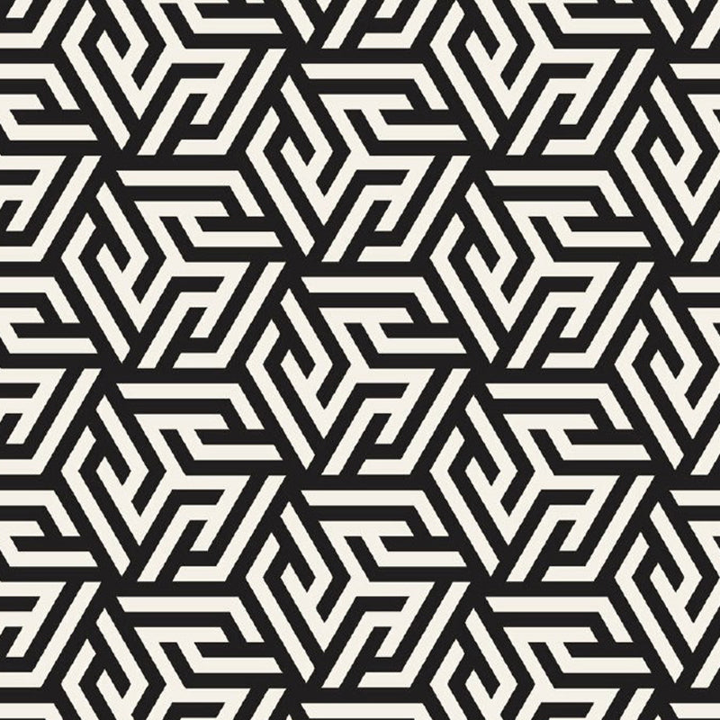 Geometry Maze Mural Wallpaper Modern Style Non-Woven Wall Decor in Black and White Clearhalo 'Wall Decor' 'Wall Mural' 1289089