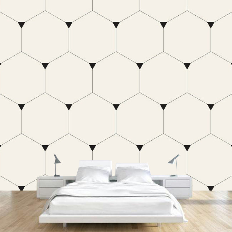 Beige Honeycomb Wall Covering Murals Geometric Simple Washable Wall Art for Home Beige Clearhalo 'Wall Decor' 'Wall Mural' 1289136