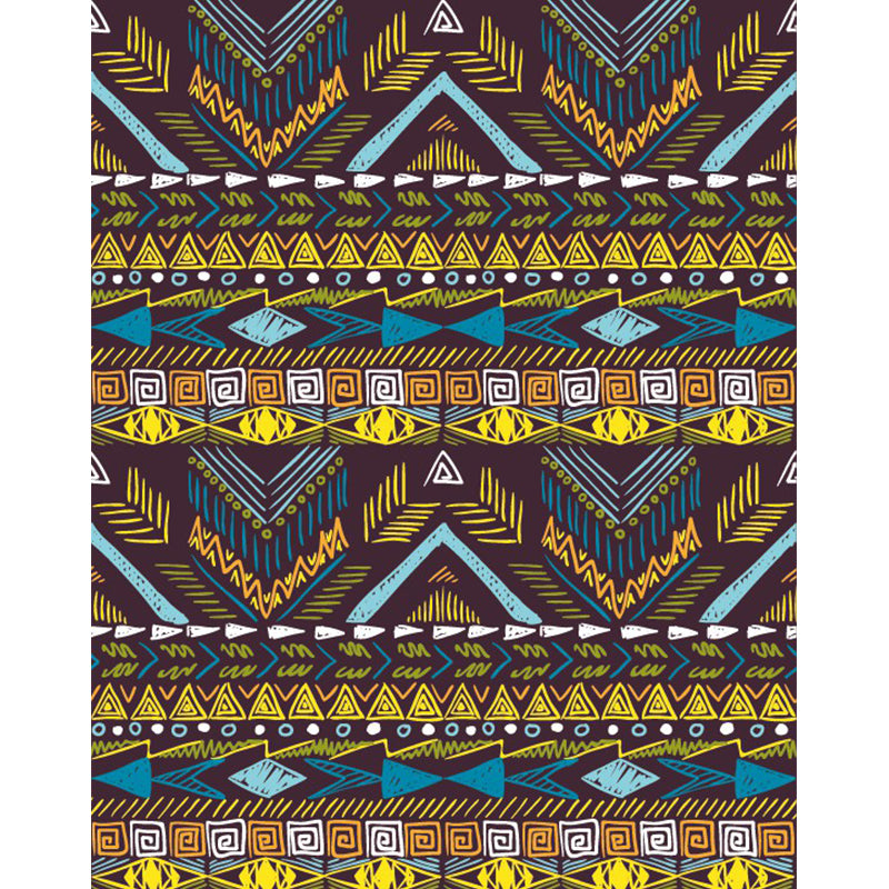 Bohemia Chevron Murals Wallpaper Yellow-Blue Stain Resistant Wall Decor for Home Clearhalo 'Wall Decor' 'Wall Mural' 1289314