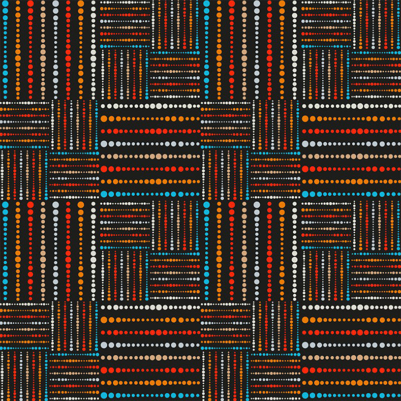 Boho Beaded Check Mural Wallpaper Orange-Blue Stain Resistant Wall Decor for Home Clearhalo 'Wall Decor' 'Wall Mural' 1289404