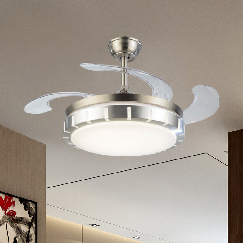 Drum Shape Hanging Fan Light Contemporary Metallic 42