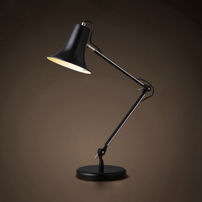 Bell Shaped Desk Lamp Contemporary Stylish Metal 1 Light Study Room Adjustable Desk Lighting in Black Black Clearhalo 'Lamps' 'Table Lamps' Lighting' 133688