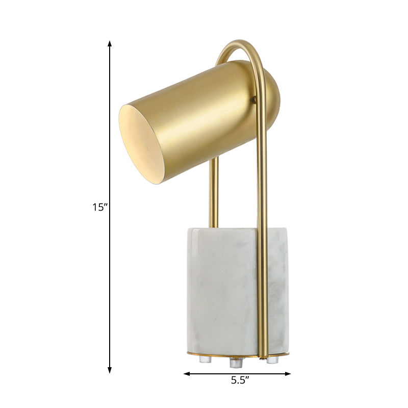 Golden Bell Shade Table Lamp Contemporary Style 1 Bulb Metallic Table Light with Marble Base Clearhalo 'Lamps' 'Table Lamps' Lighting' 134018