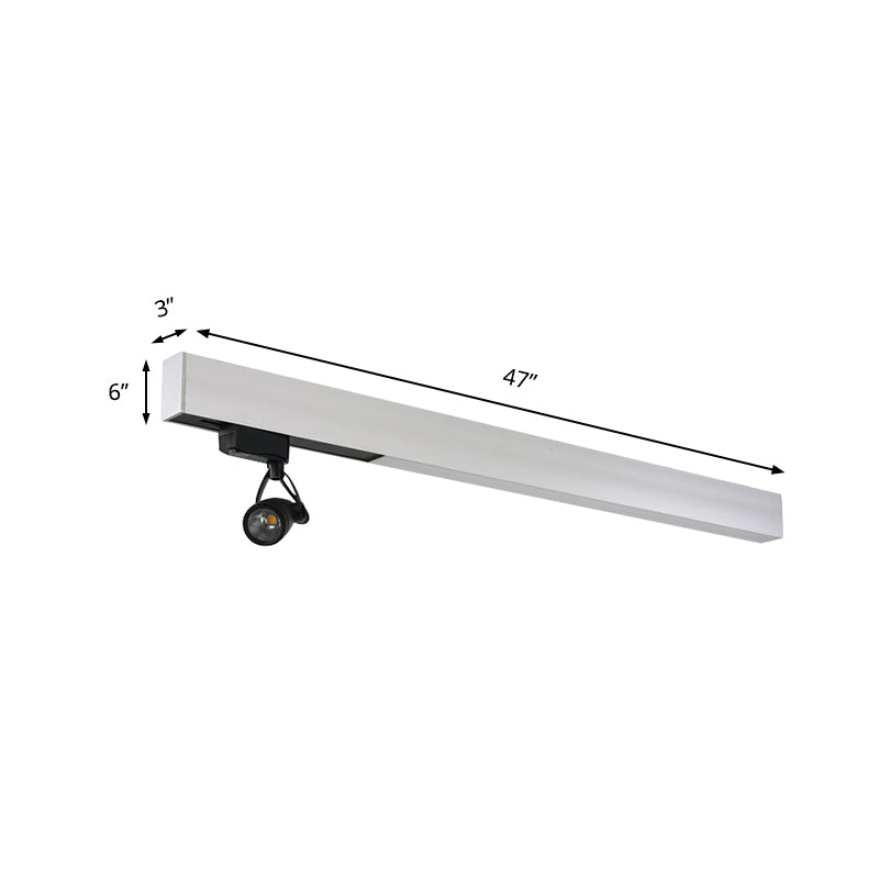 White Rectangular Pendant Light Minimalist Metal 1 Light Office Spot Lighting with Swivel Joint Clearhalo 'Ceiling Lights' 'Modern Pendants' 'Modern' 'Pendant Lights' 'Pendants' Lighting' 136363