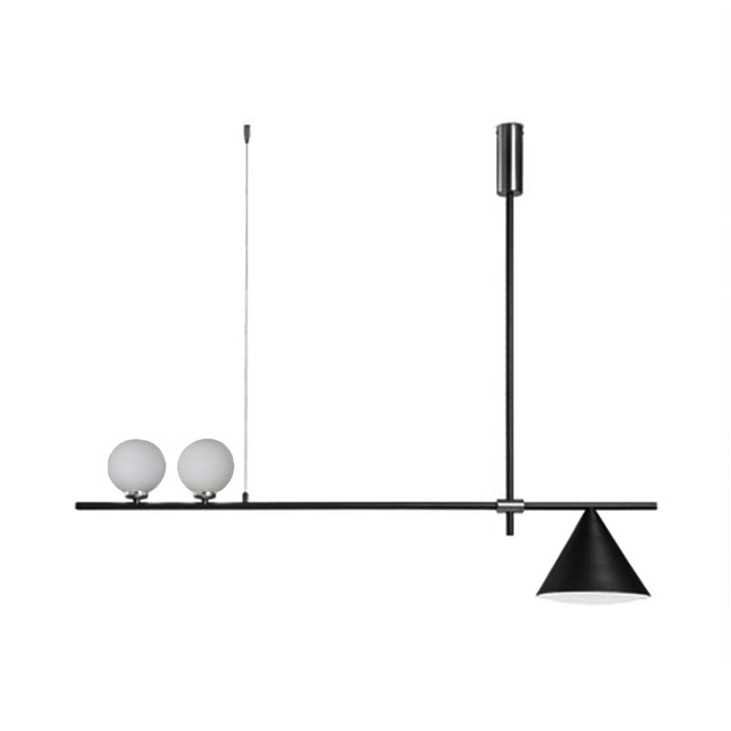Triple Light Linear Chandelier Contemporary Metal Island Lighting in Black/Gold Clearhalo 'Ceiling Lights' 'Island Lights' Lighting' 137296