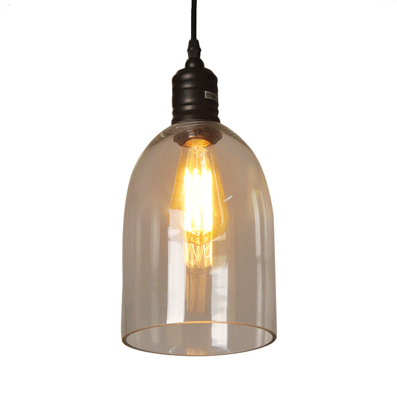 Black Jug-Shaped Pendant Ceiling Light Modern Clear Glass 1-Light Coffee Shop Hanging Lamp Clearhalo 'Ceiling Lights' 'Close To Ceiling Lights' 'Glass shade' 'Glass' 'Industrial Pendants' 'Industrial' 'Middle Century Pendants' 'Pendant Lights' 'Pendants' 'Tiffany' Lighting' 138675