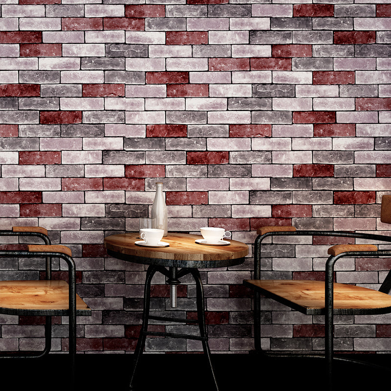 Brick Effect Wallpaper Countryside Moisture Resistant Restaurant Wall Covering, 57.1-sq ft Multi-Color Clearhalo 'Industrial wall decor' 'Industrial' 'Wallpaper' Wall Decor' 1391385