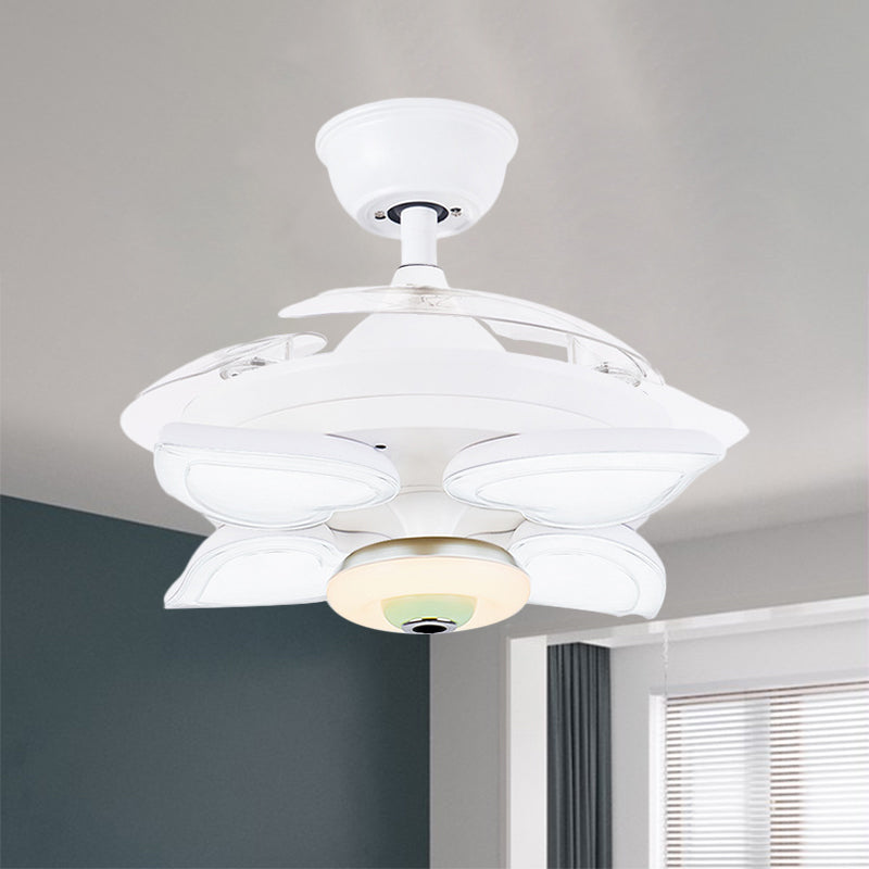 White Loving Heart Ceiling Fan Light Simplicity 42