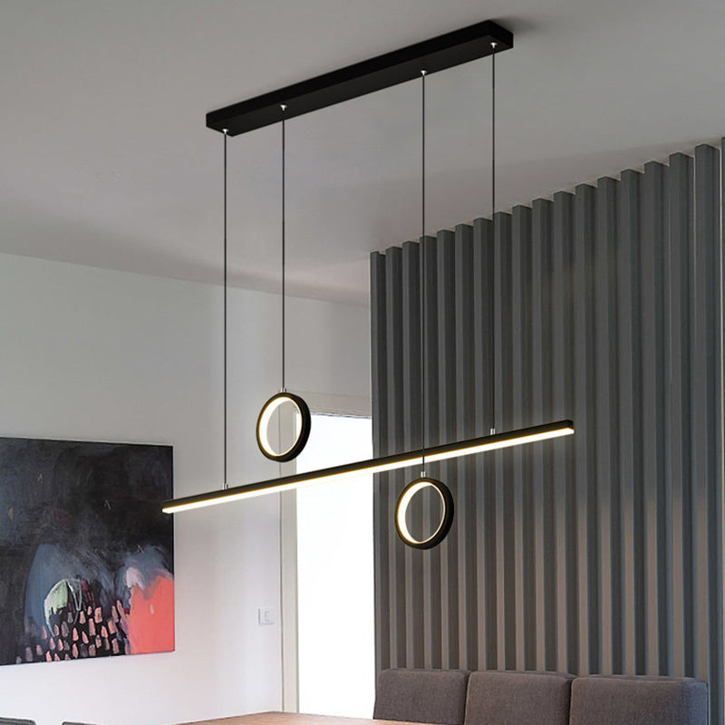 Metal Linear Multiple Hanging Light LED Minimal Chandelier Lamp in Black/Gold, Warm/White Light Clearhalo 'Ceiling Lights' 'Modern Pendants' 'Modern' 'Pendant Lights' 'Pendants' Lighting' 1392239