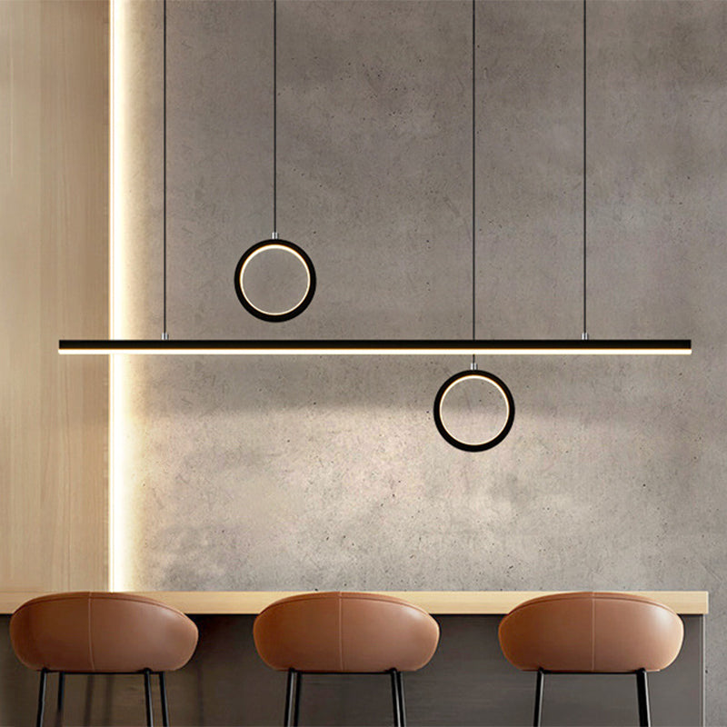 Metal Linear Multiple Hanging Light LED Minimal Chandelier Lamp in Black/Gold, Warm/White Light Clearhalo 'Ceiling Lights' 'Modern Pendants' 'Modern' 'Pendant Lights' 'Pendants' Lighting' 1392240