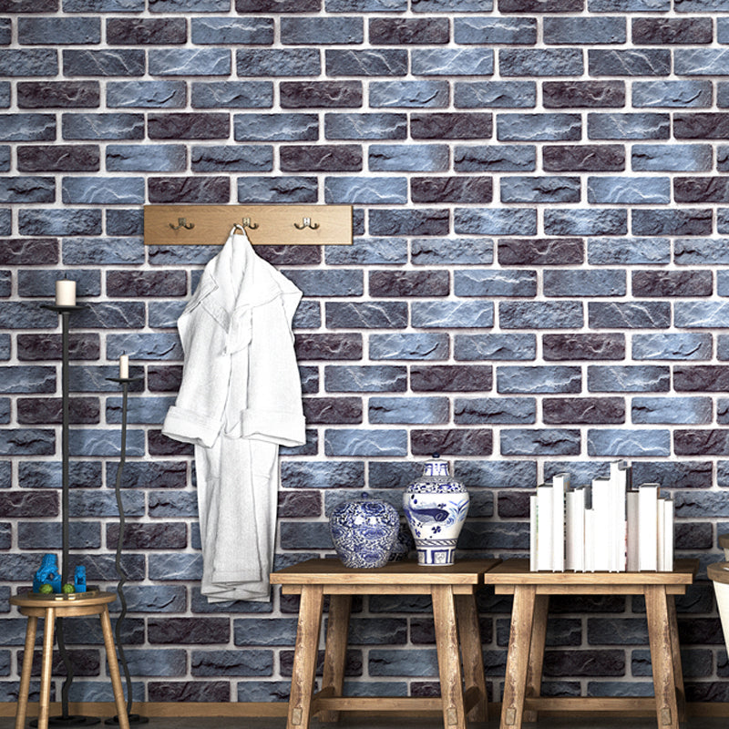 Color-Block Brick Wallpaper Industrial Stain Resistant Dining Room Wall Covering, 33' x 20.5