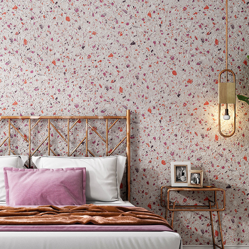 Pastel Color Terrazzo Look Wallpaper Waterproof Industrial Bedroom Wall Covering Coral Clearhalo 'Industrial wall decor' 'Industrial' 'Wallpaper' Wall Decor' 1392650