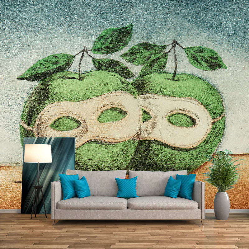 Surrealist the Hesitation Waltz Murals Blue and Green Still Life Wall Decoration Blue-Green Clearhalo 'Wall Decor' 'Wall Mural' 1392927