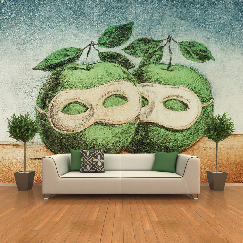 Surrealist the Hesitation Waltz Murals Blue and Green Still Life Wall Decoration Clearhalo 'Wall Decor' 'Wall Mural' 1392928