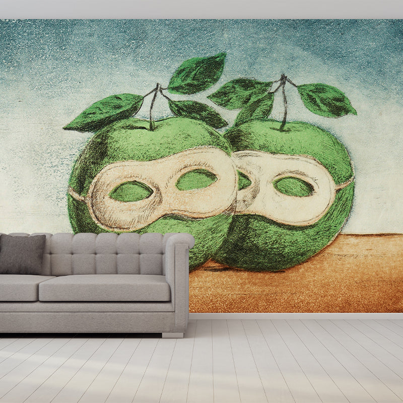 Surrealist the Hesitation Waltz Murals Blue and Green Still Life Wall Decoration Clearhalo 'Wall Decor' 'Wall Mural' 1392929