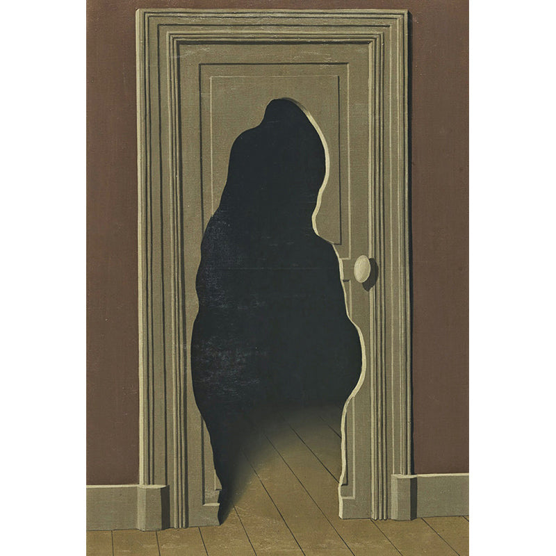 Personalized Illustration Surreal Mural with Door Hole Drawing in Brown, Optional Size Clearhalo 'Wall Decor' 'Wall Mural' 1392945