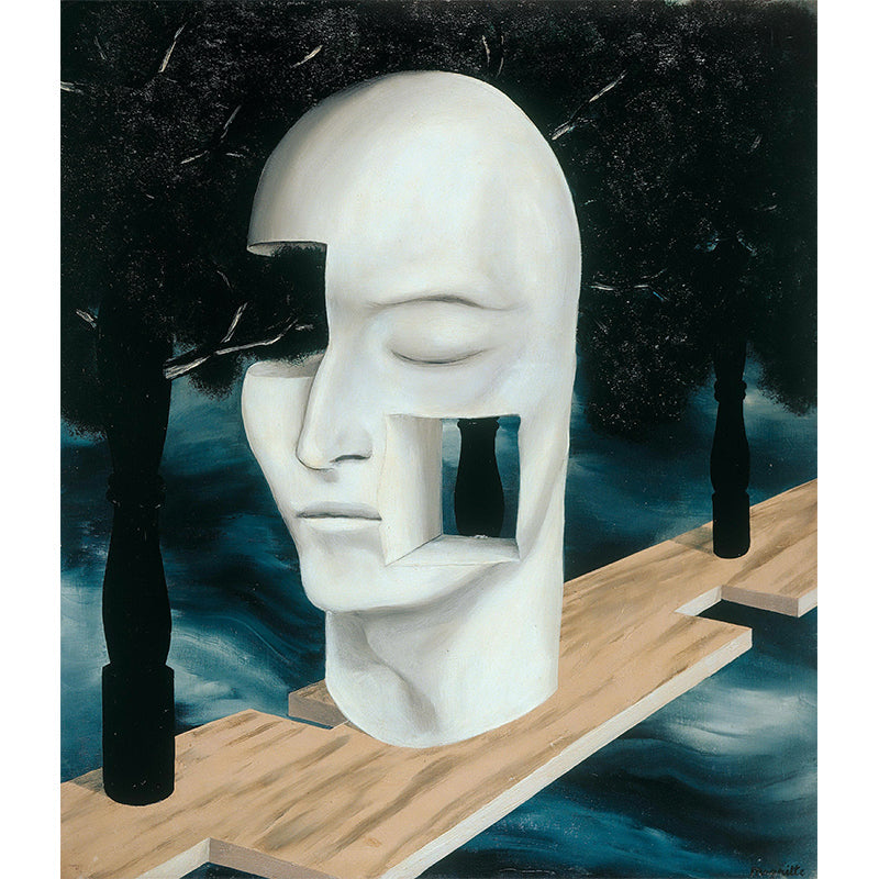 Rene Magritte Head Drawing Murals Surreal Water-Proof Home Gallery Wall Art, Made to Measure Clearhalo 'Wall Decor' 'Wall Mural' 1393035