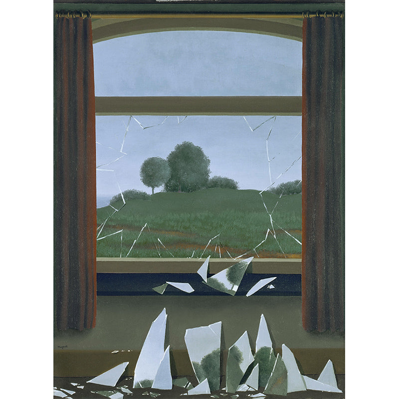 Surrealism Artwork Wall Paper Murals Blue-Green the Key to the Fields Painting Wall Decor Clearhalo 'Wall Decor' 'Wall Mural' 1393095